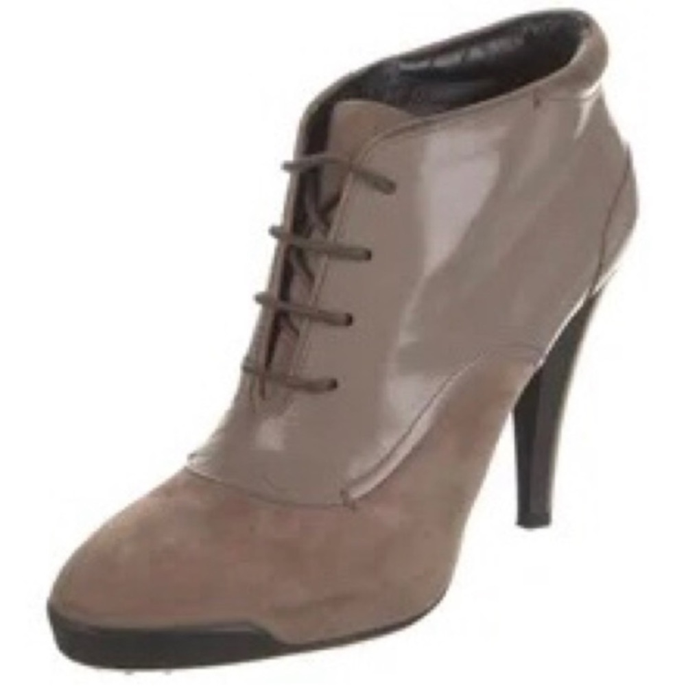 TOD’S Suede & Patent Leather Ankle Boot Heels Size 36.5
